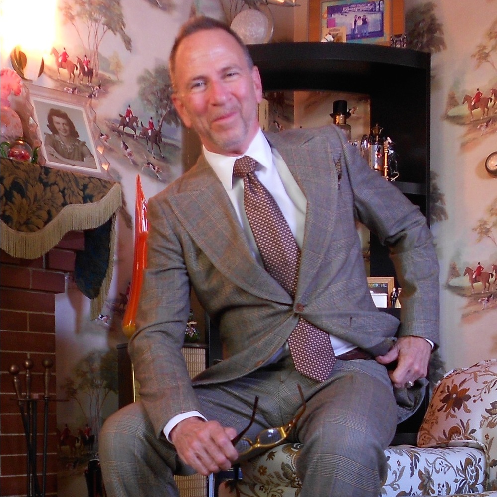 Mans Pierre Balmain 1970's Glen Plaid Suit